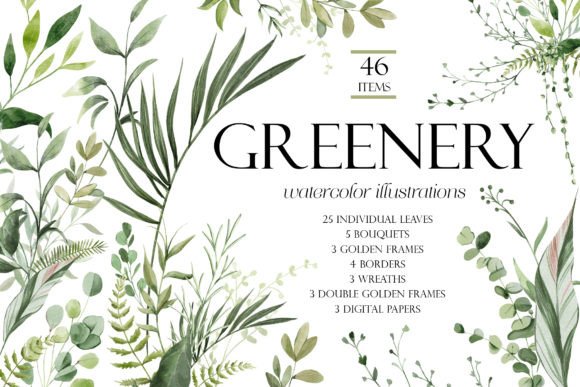 Download Greenery Watercolor Clipart - Premium Resources