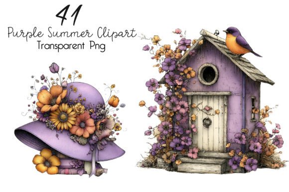 Download Whimsical Purple Summer Clipart - Summer clipart Collection