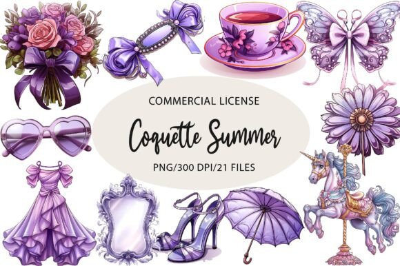 Download Watercolor Coquette Summer Clipart - Summer clipart Collection