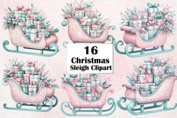 Download Christmas Sleigh Clipart Bundle - Christmas sleigh Collection