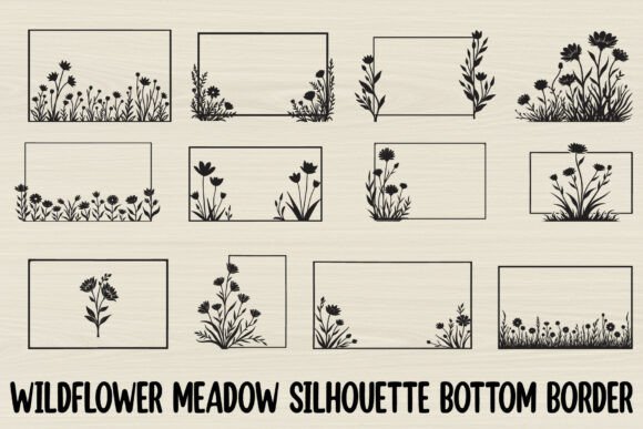 Download Wildflower Meadow Silhouette Border - Wild Collection