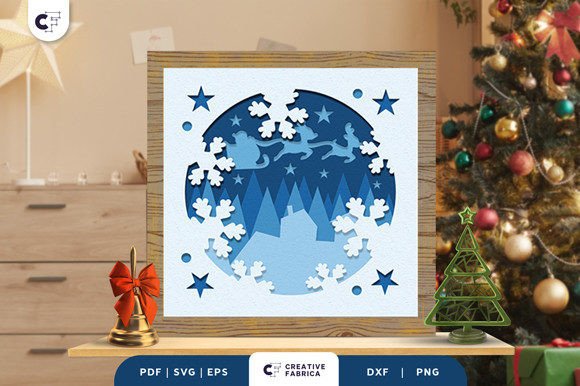 Download Christmas Sleigh with Reindeer Light Box - Christmas sleigh Collection