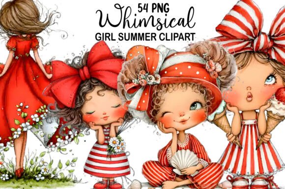 Download Whimsical Girl Summer Clipart - Summer clipart Collection