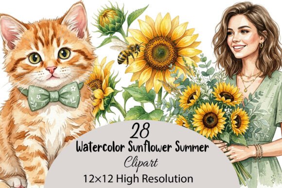 Download Watercolor Sunflower Summer Clipart - Summer clipart Collection