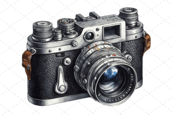 Download RetroSnap Watercolor Vintage Camera Art - Premium Resources
