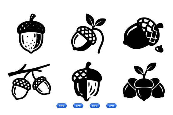 Download Hand Drawn Acorn Clipart Pack - Acorn clipart Collection