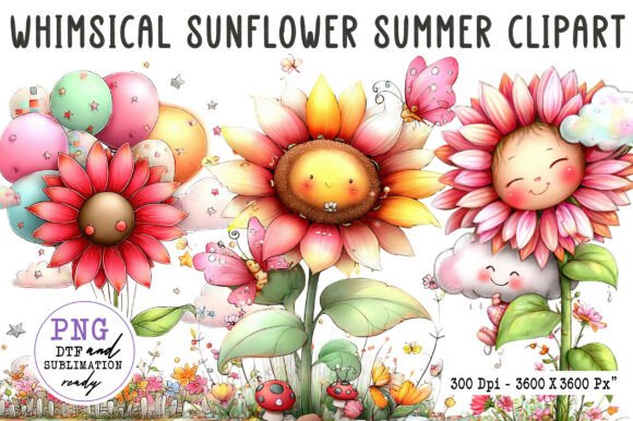 Download Whimsical Sunflower Summer Clipart - Summer clipart Collection