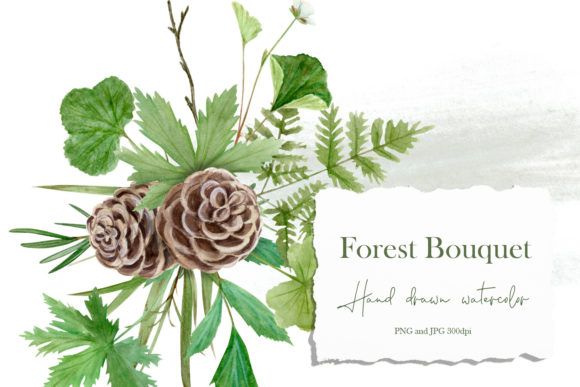 Download Watercolor Forest Wildflowers Bouquet - Wild Collection