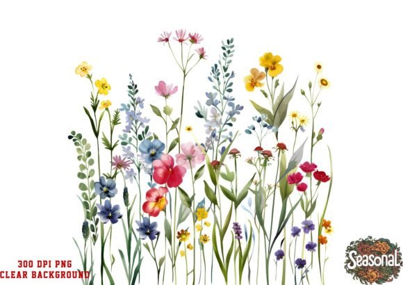 Download Wildflower Bouquet Watercolor Clipart - Wild Collection