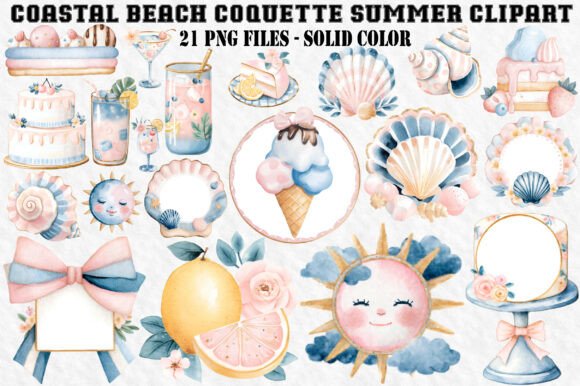Download Coastal Beach Coquette Summer Clipart - Summer clipart Collection