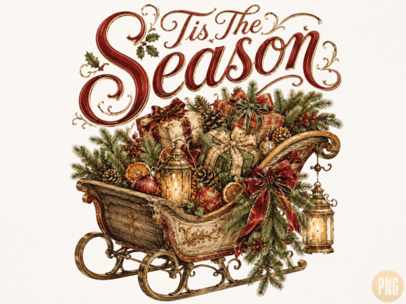 Download Tis the Season Vintage Christmas Sleigh - Christmas sleigh Collection