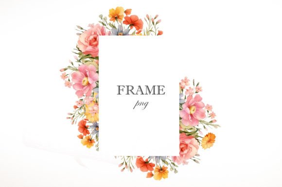 Download Watercolor Summer Flowers Frame - Watercolor summer flowers Collection