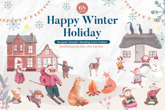 Download Happy Winter Holiday Watercolor - Premium Resources
